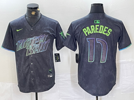 Men's  Isaac Paredes Tampa Bay Rays Charcoal 2024 City Connect Player Jersey