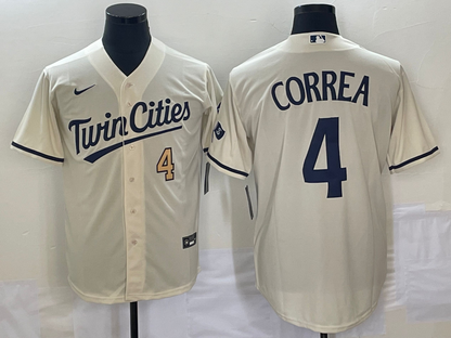 Men's Minnesota Twins Carlos Correa Cream Replica Jersey