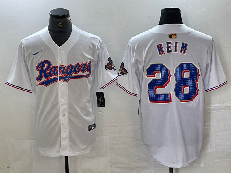 Men's Texas Rangers Jonah Heim White 2024 Gold Collection Player Jersey