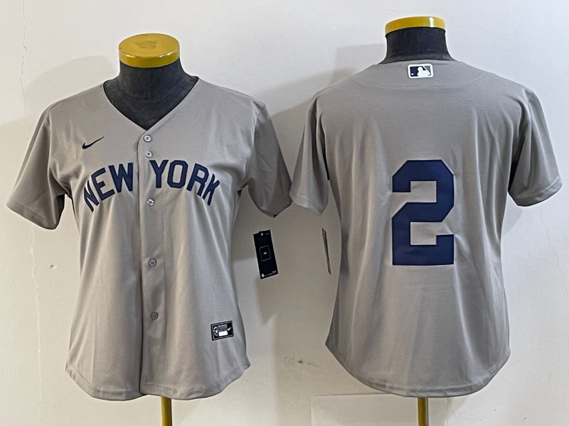 Women's New York Yankees Derek Jeter Gray Road Player Jersey