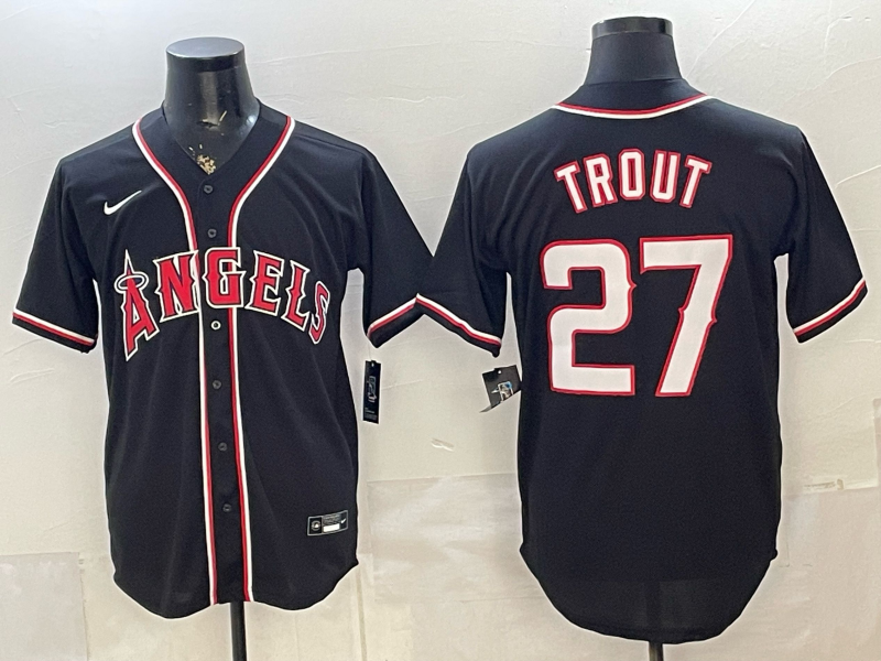 Men's Mike Trout Los Angeles Angels Black 2026 Player Jersey