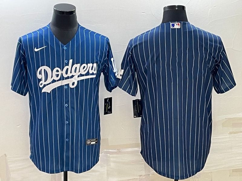 Los Angeles Dodgers Custom Blue Pinstripe Jersey