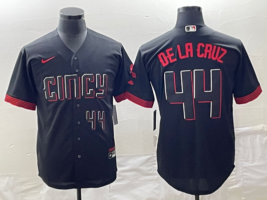 Men's Cincinnati Reds Elly De La Cruz Black 2023 City Connect Replica Player Jersey