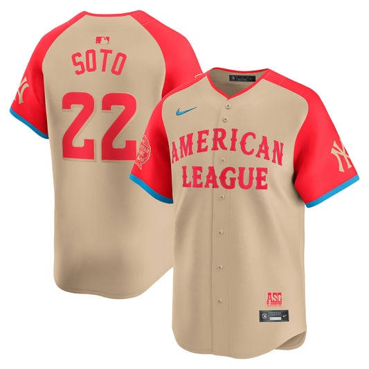 Men's American League Juan Soto Cream 2024 All-Star Game Player Jersey