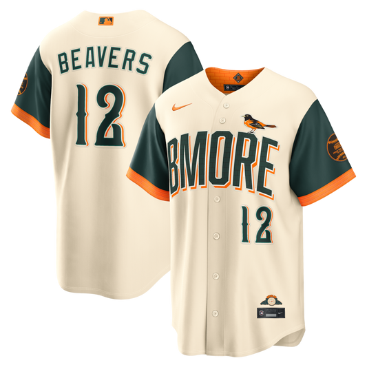 Men's Baltimore Orioles Dylan Beavers  Cream 2026 City Connect Stadium Jersey