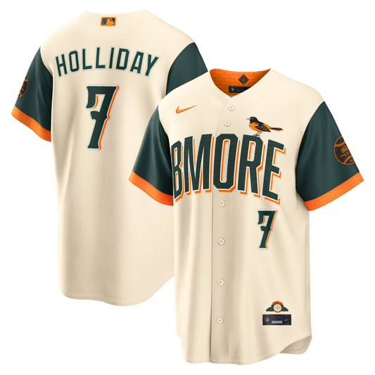 Men's Baltimore Orioles Jackson Holliday Cream 2026 City Connect Stadium Jersey