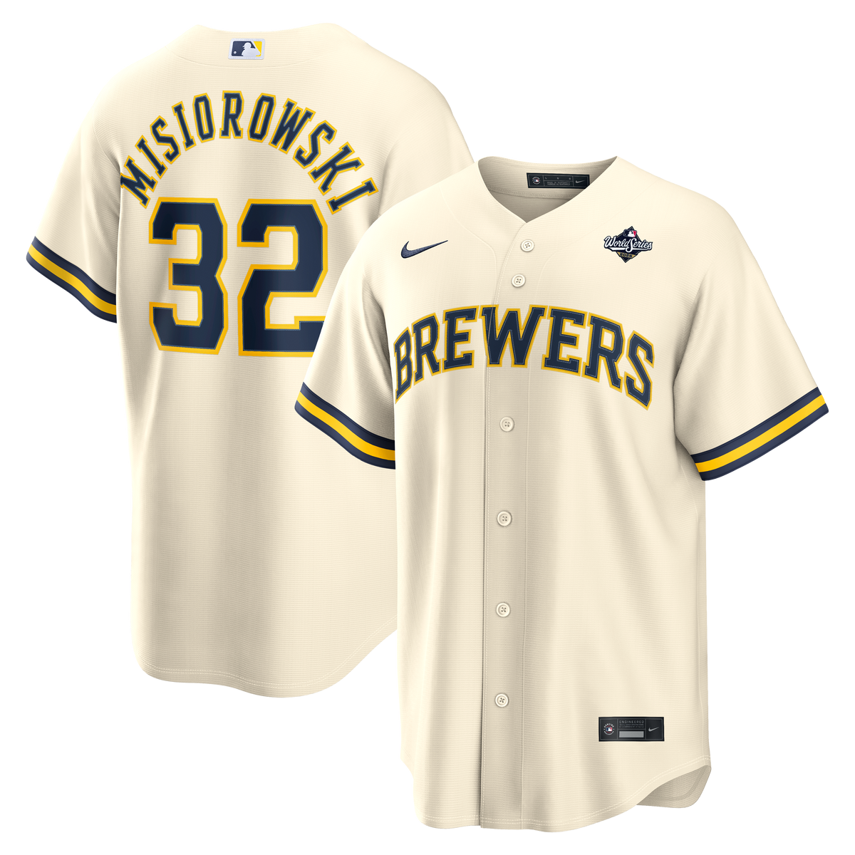 Men's Milwaukee Brewers Jacob Misiorowski Cream 2026 World Series Home Jersey