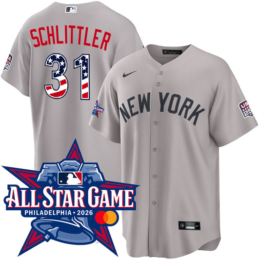 Men's Cam Schlittler New York Yankees 2026 All-Star Edition Stars & Stripes Road Jersey