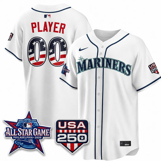 Men's Seattle Mariners 2026 All-Star Edition Stars & Stripes CUSTOM Jersey