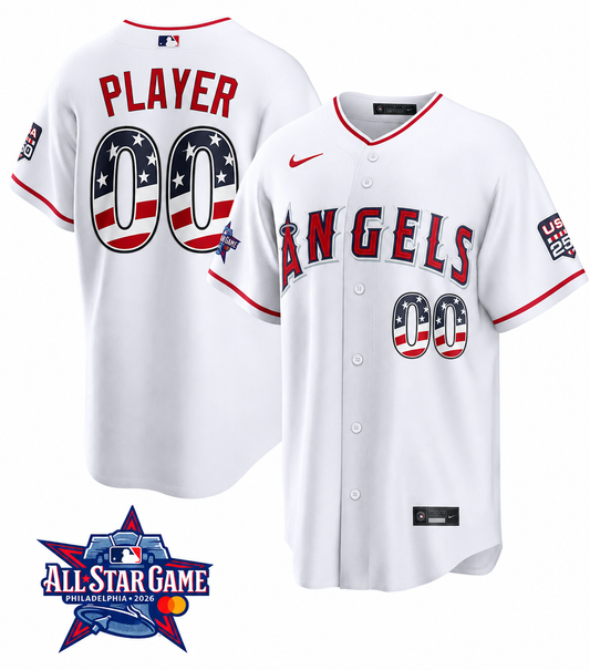 Men's Los Angeles Angels 2026 All-Star Edition Stars & Stripes Home CUSTOM Jersey
