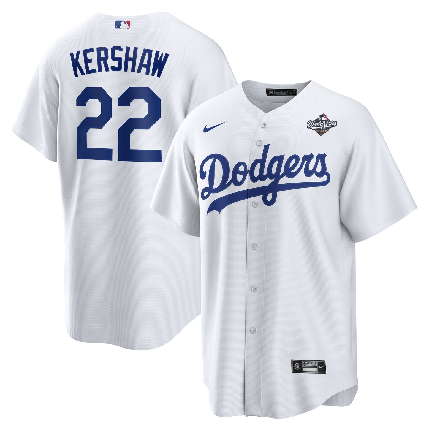 Men's Los Angeles Dodgers Clayton Kershaw White 2025 World Series Home Player Jersey