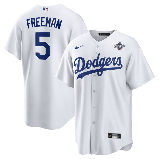 Men's Los Angeles Dodgers Freddie Freeman White 2025 World Series Home Player Jersey