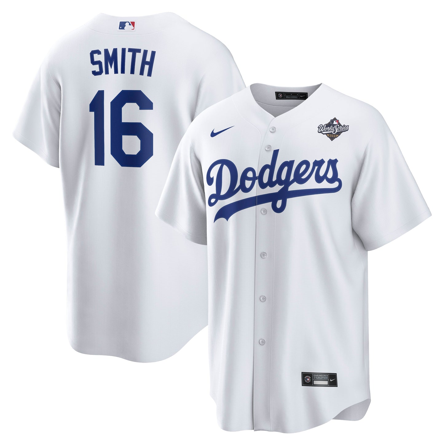 Men's Los Angeles Dodgers Will Smith White 2025 World Series Home Player Jersey