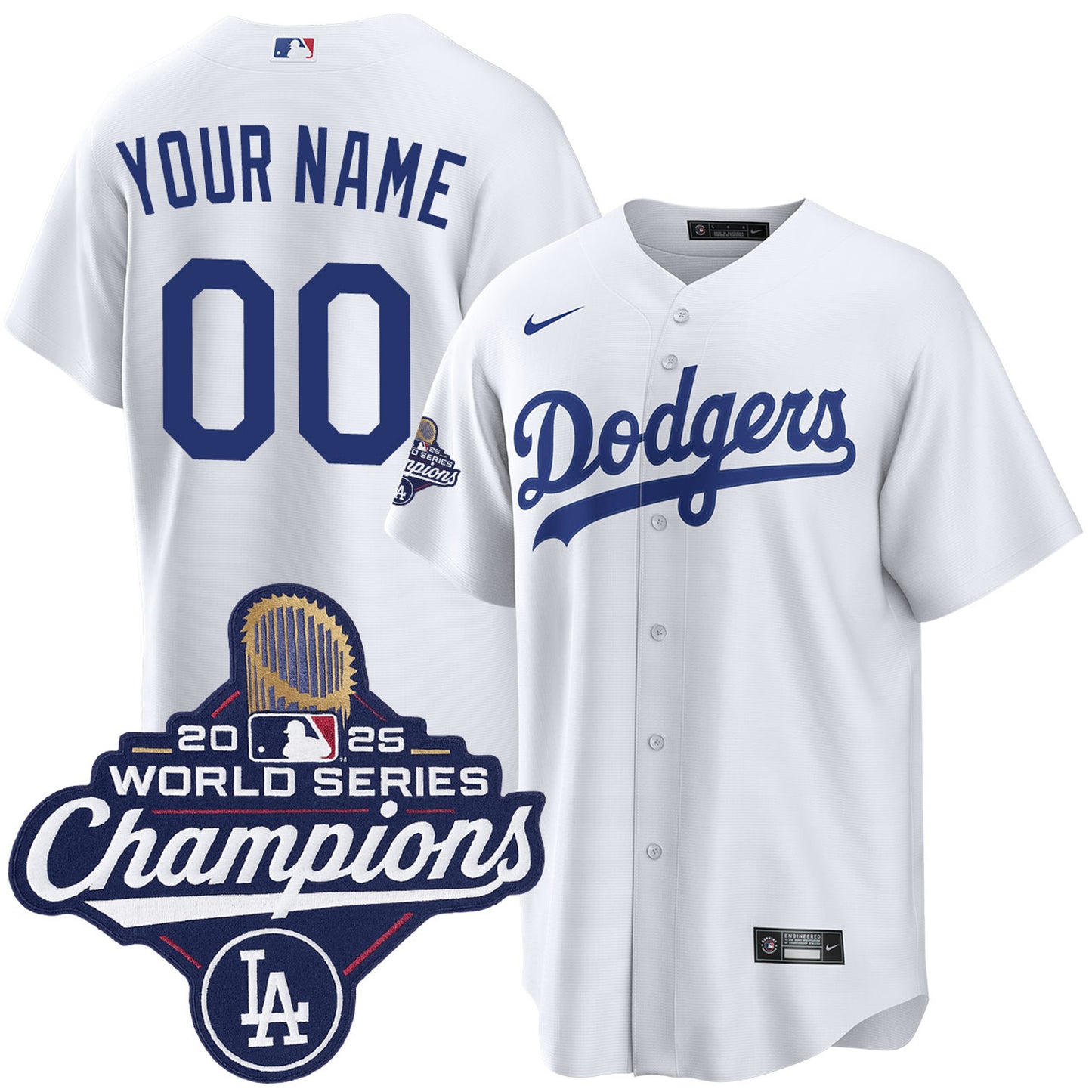 Youth Los Angeles Dodgers - CUSTOM YOUR NAME - White 2025 World Series Champions Home Jersey