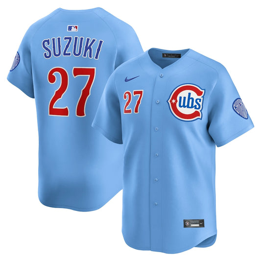 Men's Chicago Cubs Cubs Seiya Suzuki Baby Blue 2nd Alternate Player Jersey