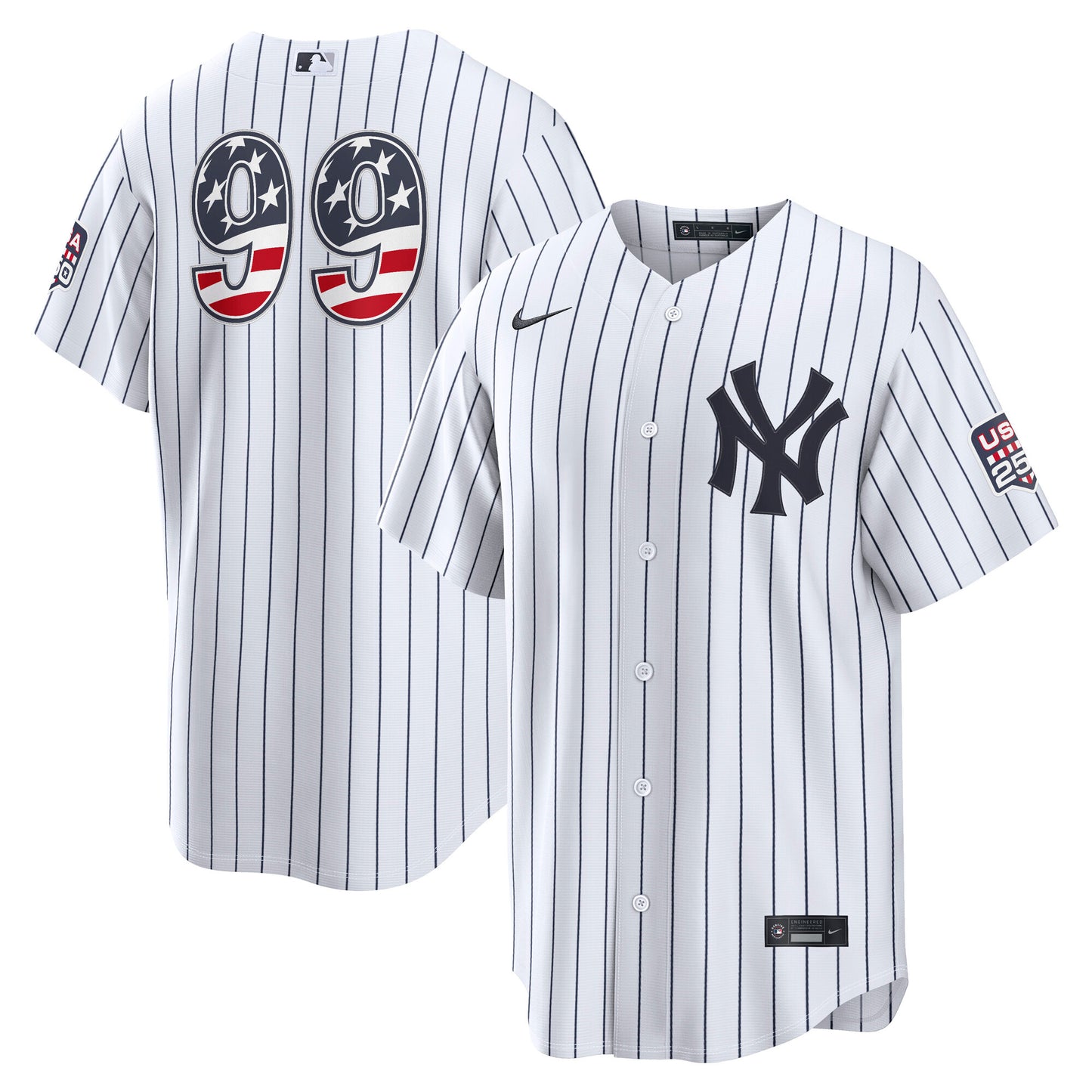 Men's New York Yankees Aaron Judge White USA 250 Fourth of July Jersey