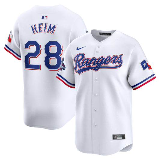 Men's Texas Rangers Jonah Heim White Home 2023 World Series Champions Jersey