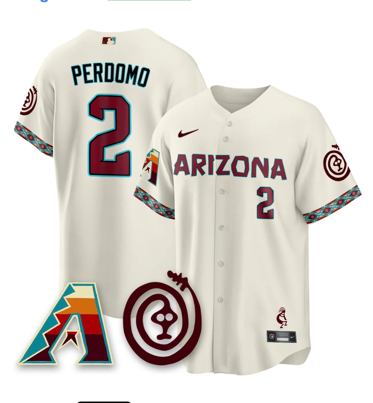 Men's Arizona Diamondbacks Geraldo Perdomo Cream Player Jersey