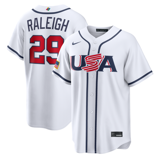 Men's Cal Raleigh White USA 2026 Baseball World Baseball Classic  Jersey