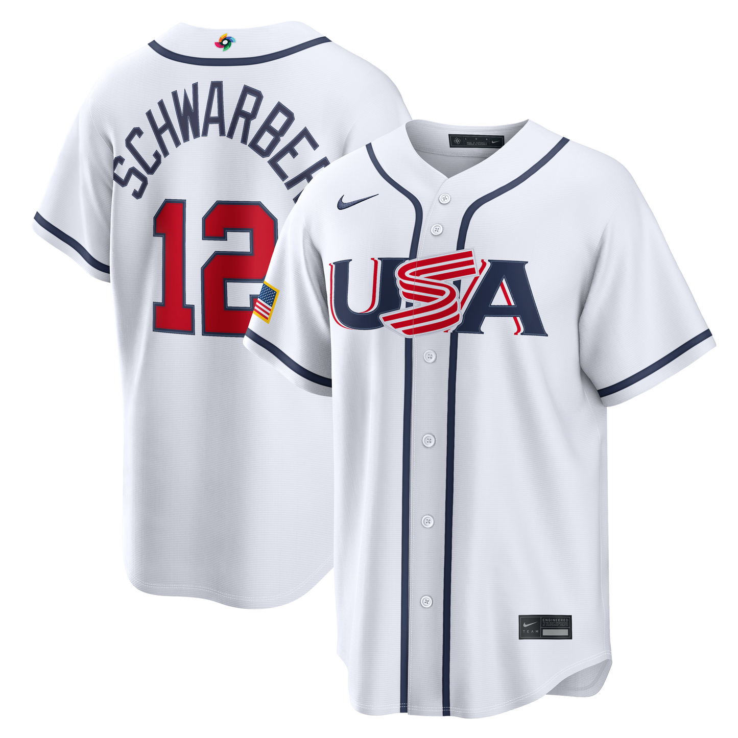 Men's Kyle Schwarber White USA 2026 Baseball World Baseball Classic  Jersey