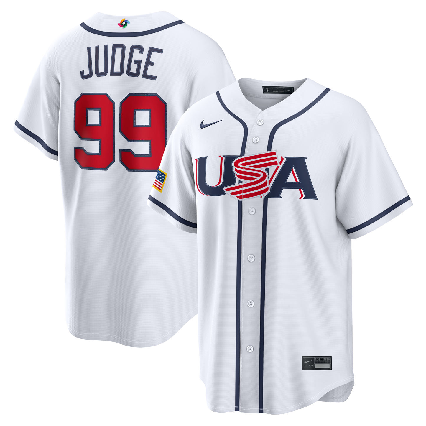 Men's Aaron Judge White USA Baseball  World Baseball Classic Jersey