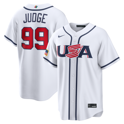Men's Aaron Judge White USA Baseball  World Baseball Classic Jersey