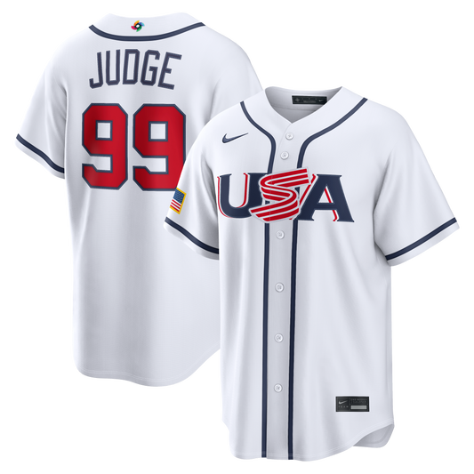 Men's Aaron Judge White USA Baseball  World Baseball Classic Jersey