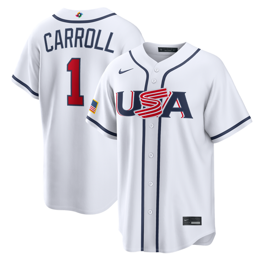 Men's Corbin Carroll White USA 2026 Baseball World Baseball Classic  Jersey