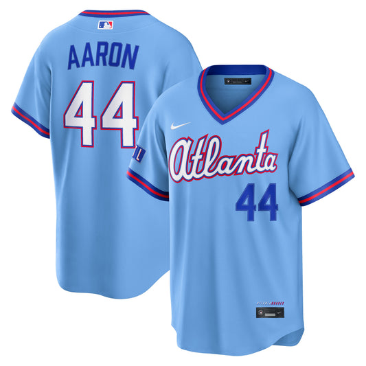 Men's Atlanta Braves Hank Aaron Powder Blue 2026 City Connect Stadium Jersey