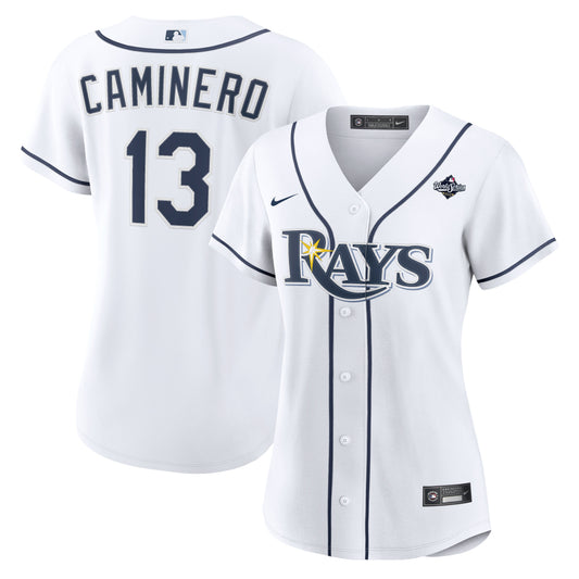 Women's Tampa Bay Rays Junior Caminero White 2026 World Series Home Jersey