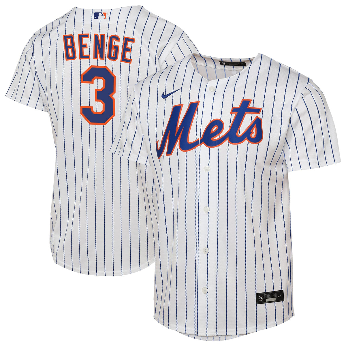 YOUTH New York Mets Carson Benge White Home  Jersey