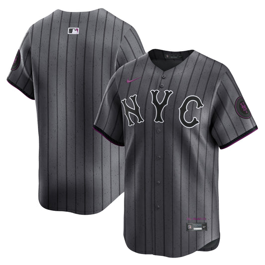 Men's New York Mets  Graphite 2024 City Connect Player Jersey - CUSTOM