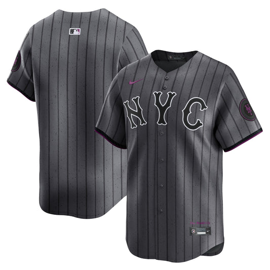 YOUTH New York Mets  Graphite 2024 City Connect Player Jersey - CUSTOM