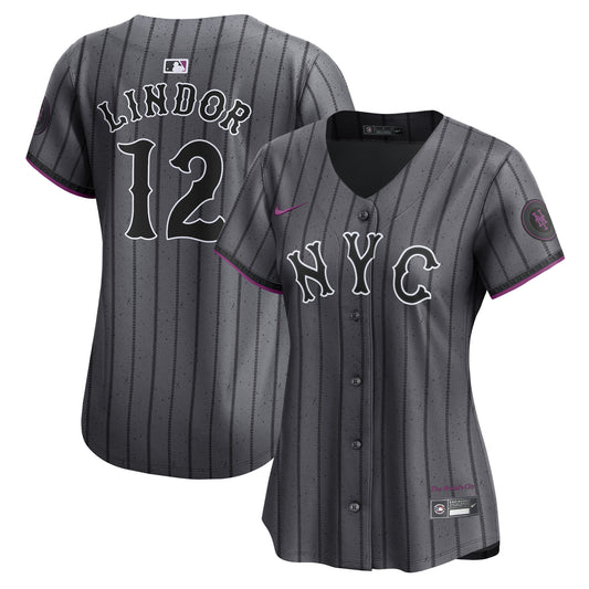 Women's New York Mets Francisco Lindor Graphite 2024 City Connect Player Jersey