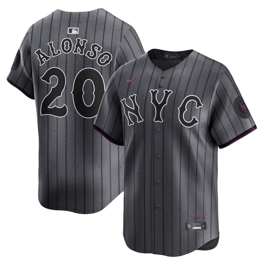 Men's New York Mets Pete Alonso Graphite 2024 City Connect Player Jersey