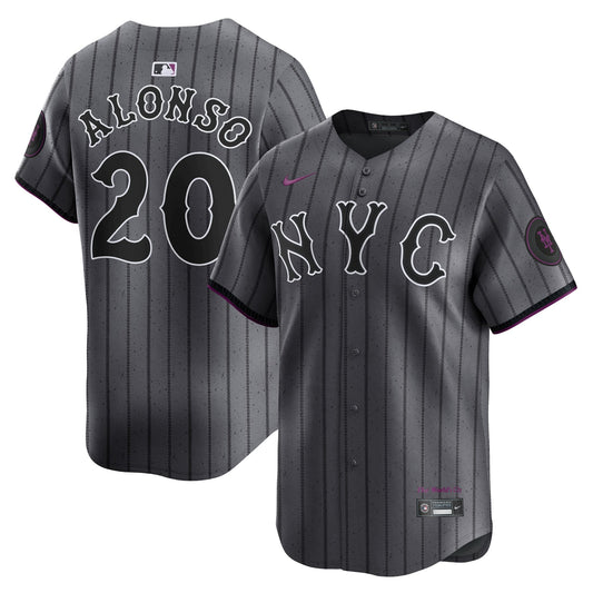 YOUTH New York Mets Pete Alonso Graphite 2024 City Connect Player Jersey