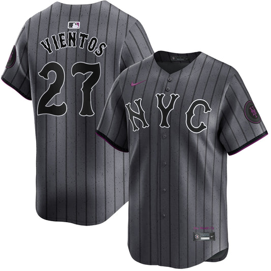 Men's New York Mets Mark Vientos Graphite 2024 City Connect Player Jersey