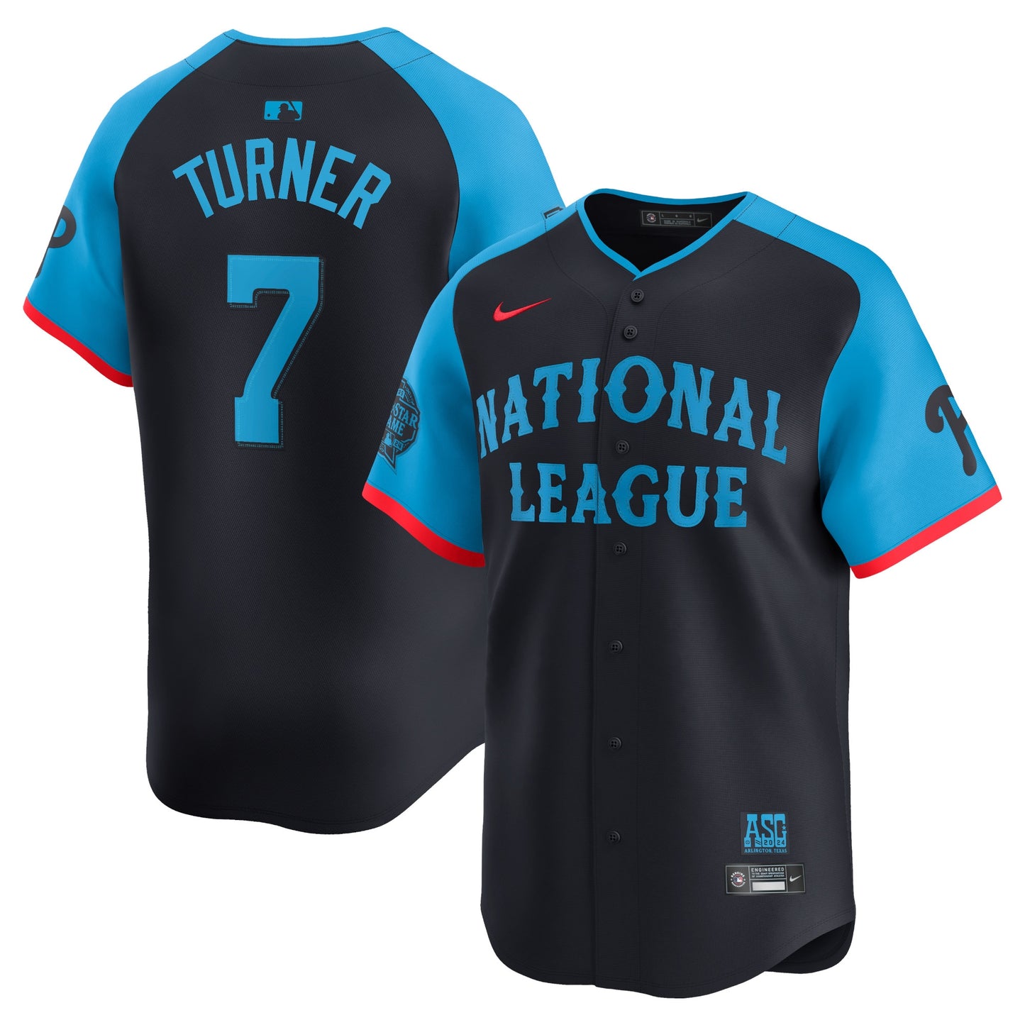 Men's National League Trea Turner Navy 2024 All-Star Game Player Jersey