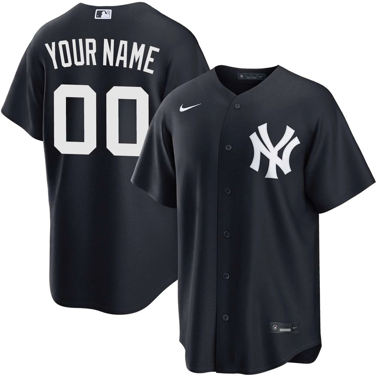 Men's New York Yankees White Home Replica Custom Jersey