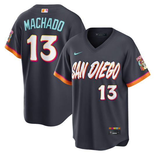 Men's San Diego Padres Manny Machado Obsidian 2026 City Connect Stadium Jersey