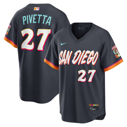 Men's San Diego Padres Nick Pivetta Obsidian 2026 City Connect Stadium Jersey