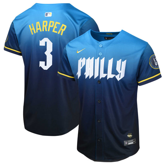YOUTH Philadelphia Phillies Bryce Harper Blue 2024 City Connect Player Jersey