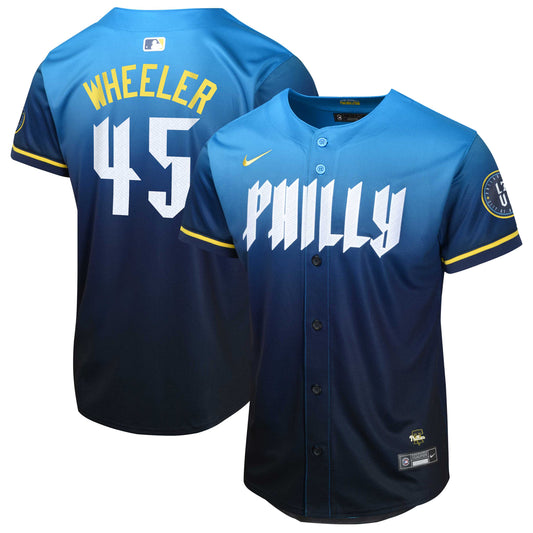 YOUTH Philadelphia Phillies Zack Wheeler Blue 2024 City Connect Player Jersey