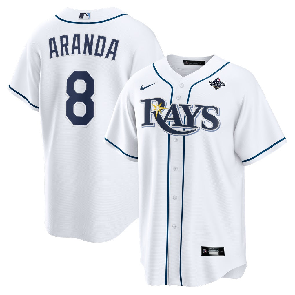 Men's Tampa Bay Rays Jonathan Aranda White 2026 World Series Home Jersey