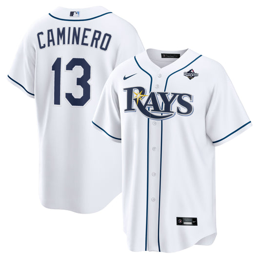 Men's Tampa Bay Rays Junior Caminero White 2026 World Series Home Jersey