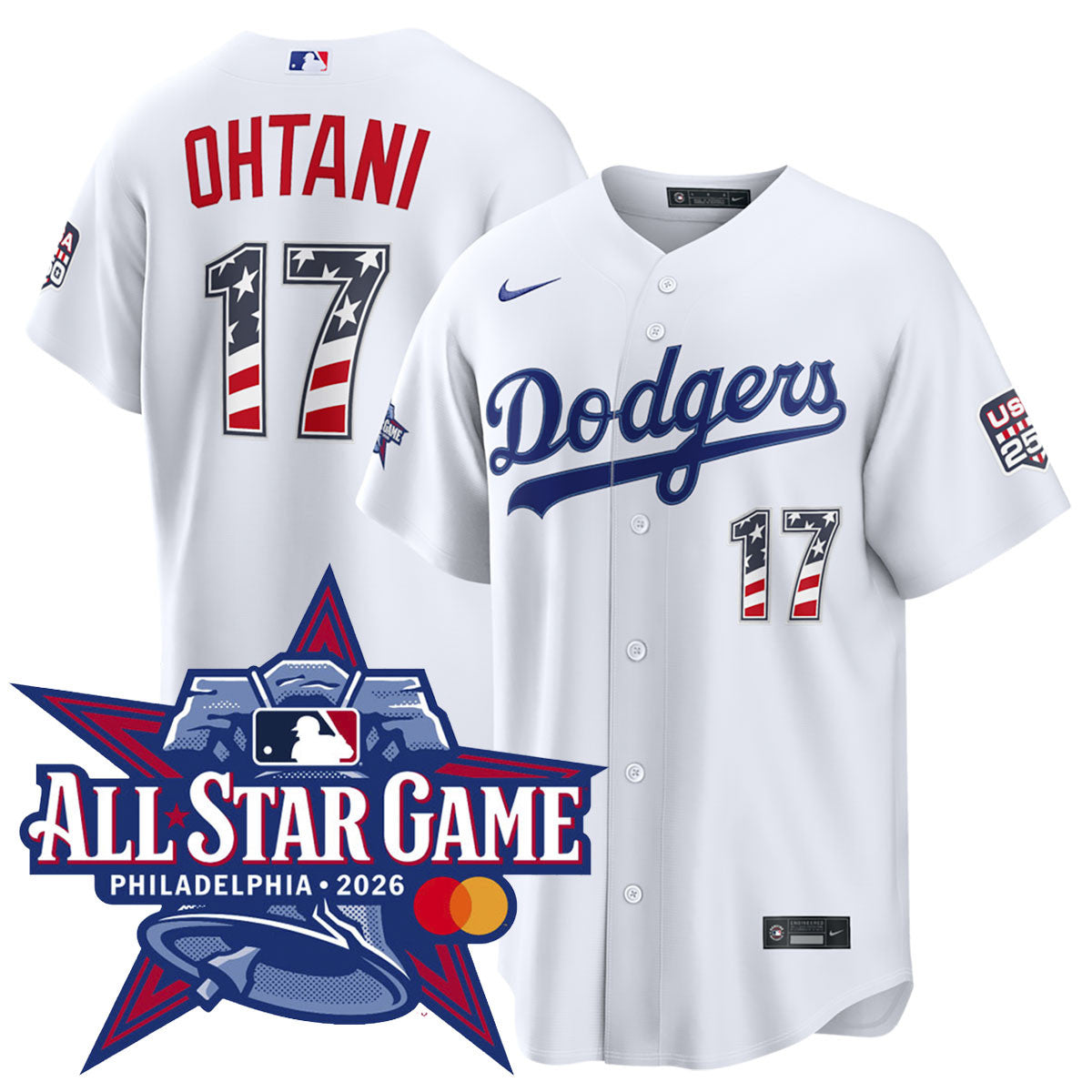 Men's Shohei Ohtani Los Angeles Dodgers 2026 All-Star Edition Stars & Stripes Home Jersey