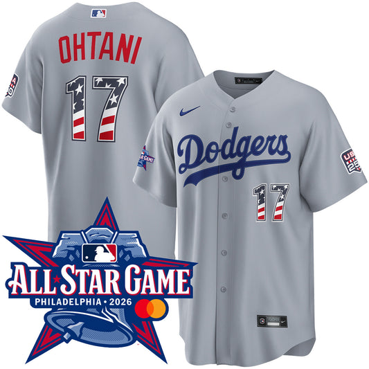 Men's Shohei Ohtani Los Angeles Dodgers 2026 All-Star Edition Stars & Stripes Road Jersey