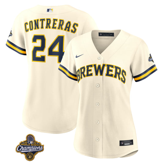 Women's William Contreras Milwaukee Brewers 2026 World Series Champions Home Jersey