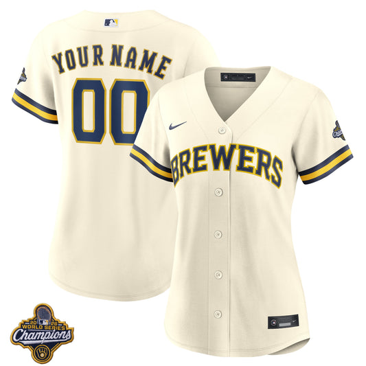 Women's Milwaukee Brewers Personalized 2026 World Series Champions Home Jersey