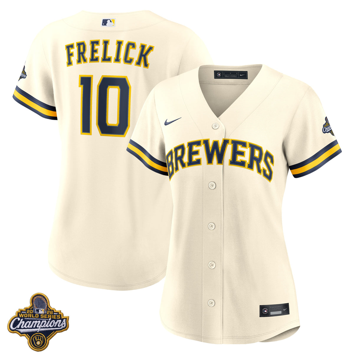 Women's Sal Frelick Milwaukee Brewers 2026 World Series Champions Home Jersey